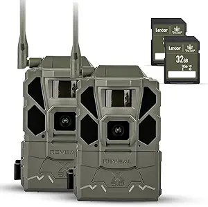 Tactacam REVEAL X Gen 3.0 Cellular Trail Camera - Multi Carrier, HD Photos & Videos, Pre-Installed Antenna, Built-in GPS, Best Battery Life, Low-Glow IR Flash, Fast Trigger Speed + 32GB SD Card (2 PK) asin的图片