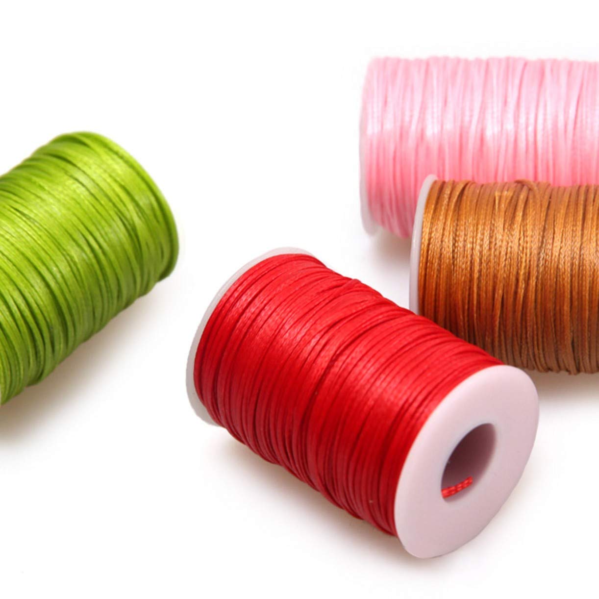 ZHONGJIUYUAN 20 mini rotoli di cuoio cerato filo filo di cuoio artigianale filo filo di cotone filo filo di cuoio cucito strumento fai da te materiale (colore casuale)
