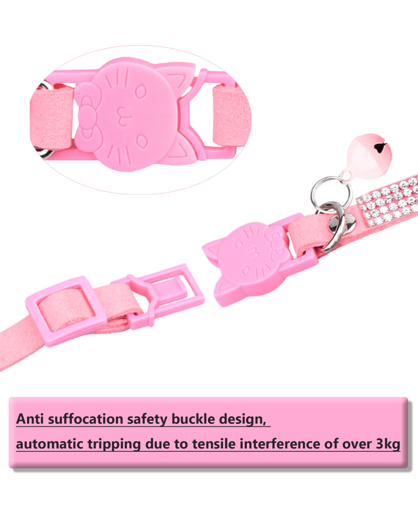 Amazon | Aecllcea 猫 首輪 ガールズ 猫用 ラインストーン ソフト  