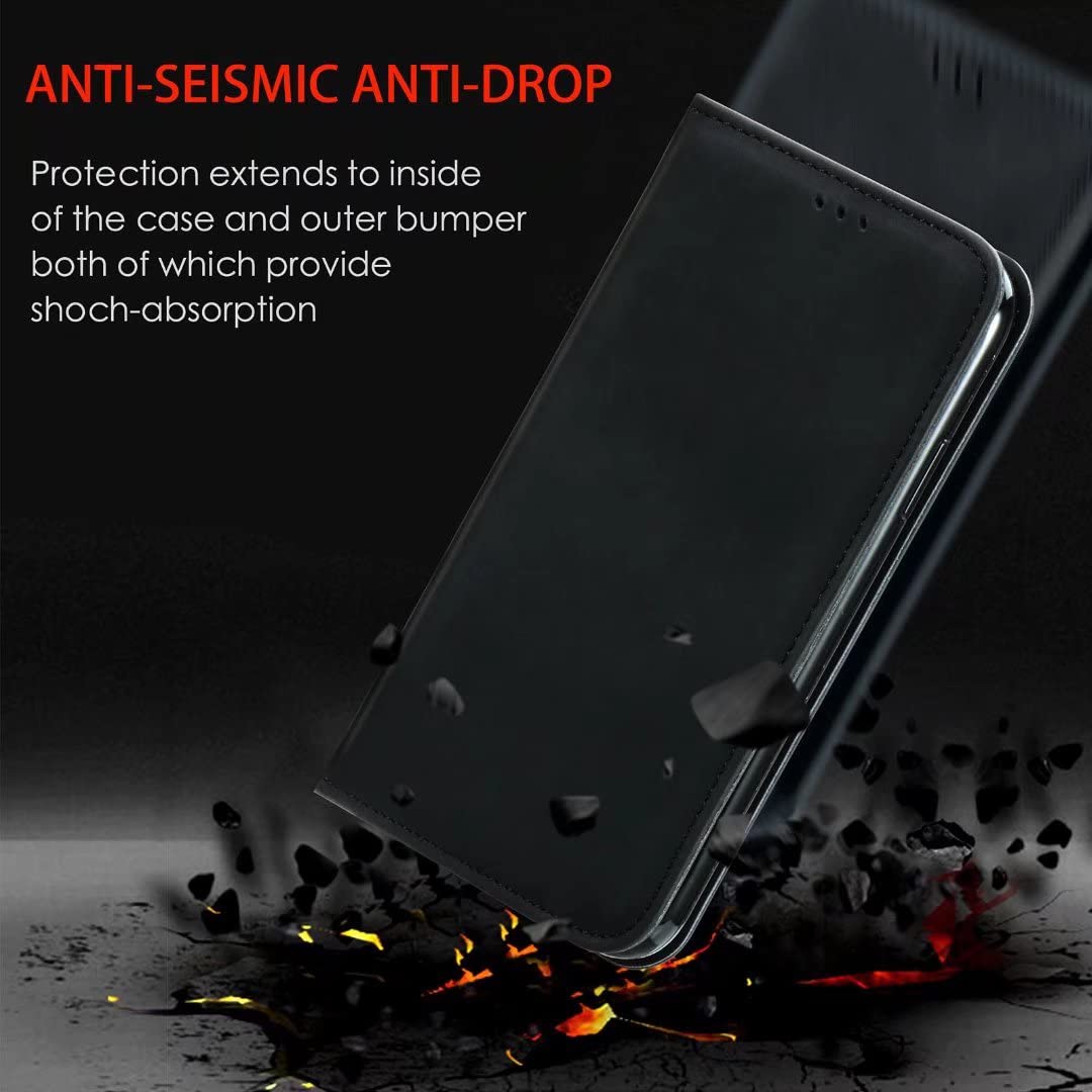 Custodia Moex Motorola Moto G53 5G | Portafoglio In Ecopelle Nera Con Funzione Leggio | Include Pellicola