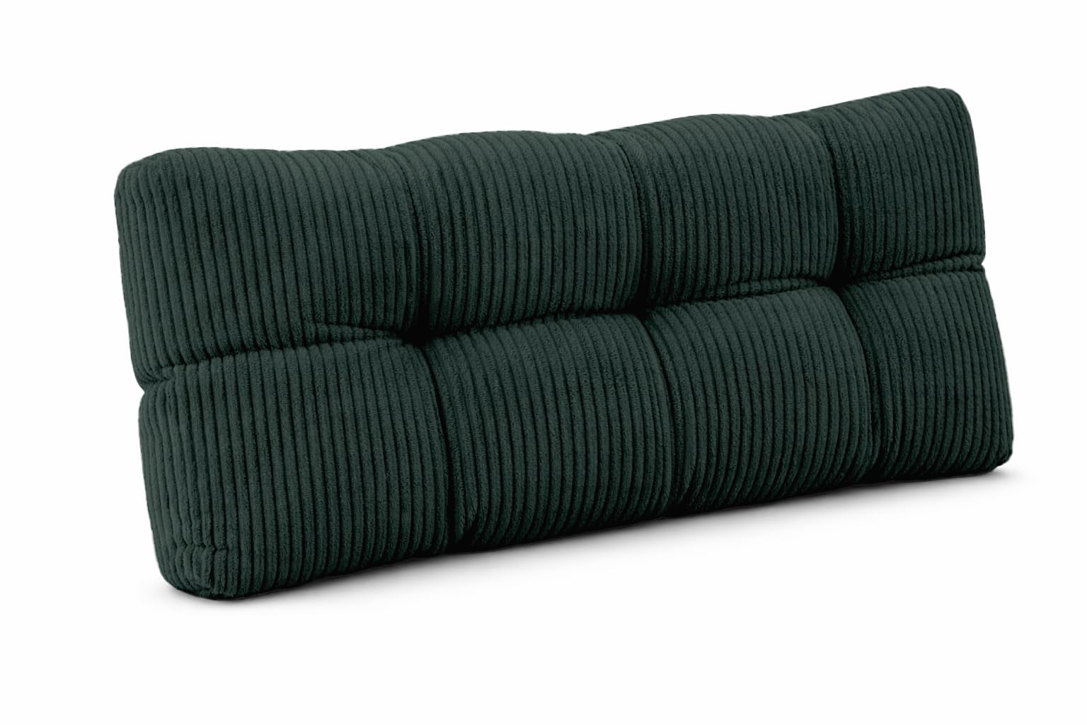 POKAR Pallet Back Cushion 120x40x12 cm in Corduroy | Tufted Backrest for Euro Pallet Furniture and Garden Sofa | Ideal for Patio | Outdoor and Indoor Use | Oeko-Tex | Made in EU | Bottle Green
