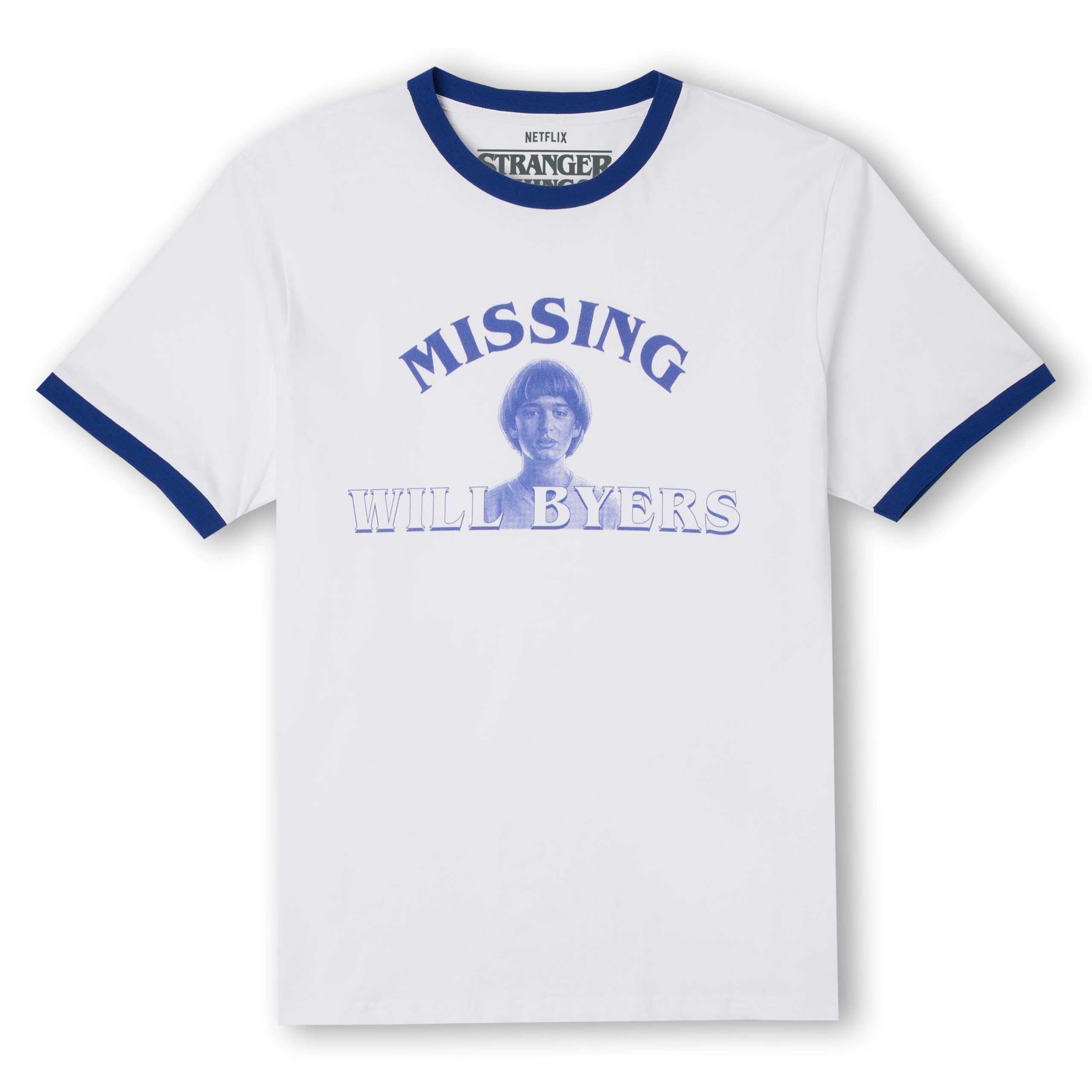 Zavvi Stranger Things Will Byers' Search Party Unisex Ringer T-Shirt - White/Blue M