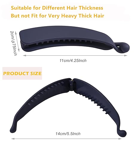 Miniatura 4 de 6 pinzas grandes de plátano para cabello grueso, clip antideslizante para cola de caballo para mujeres