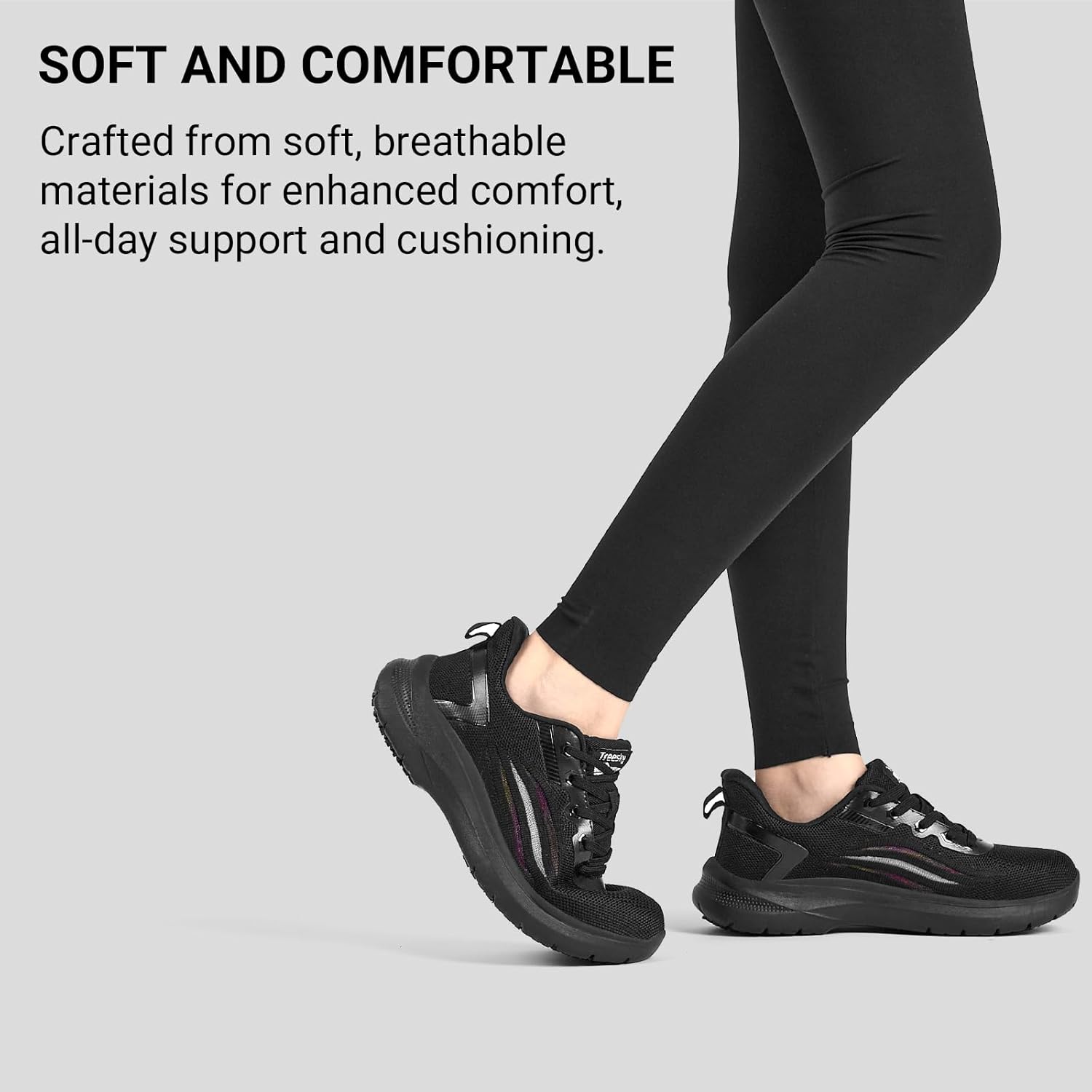 Treesky Non Slip Work Shoes for Women - Ultra Lightweight Slip Resistant Sneakers for Nursing, Food Service & Kitchen, Ideal for Wet Environments, Walking & Standing All Day