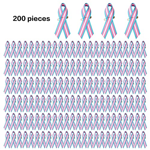 Image of 200 Pieces Transgender Awareness Ribbons Grosgrain Ribbon 1.4 * 3 inch