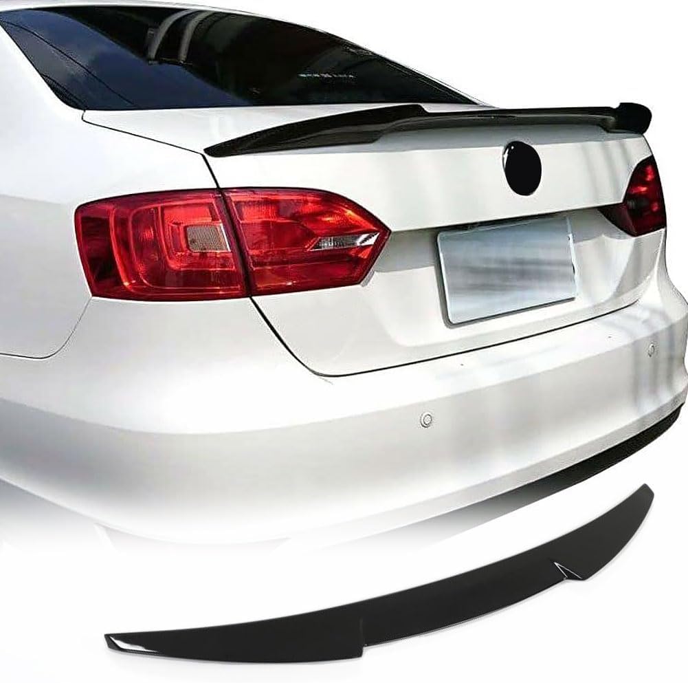 MCARCAR KIT Rear Trunk Duckbill Spoiler Fits for Volkswagen VW Jetta Sedan 2011-2018 ABS Material Glossy Black Car Rear Boot Lid Highkick Spoiler Wing Lip