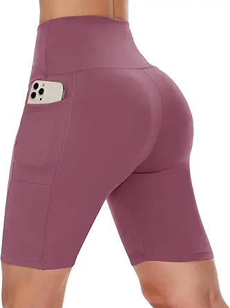 CAMPSNAIL Biker Shorts Women with Pockets - 3"/5"/8" High Waisted Workout Spandex Tummy Control Gym Running Yoga Shorts