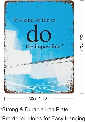 Miniatura 2 de Póster motivacional con frase "It's kind of fun to do the impossible", decoración de pared para oficina, pensamiento positivo, arte nostálgico,