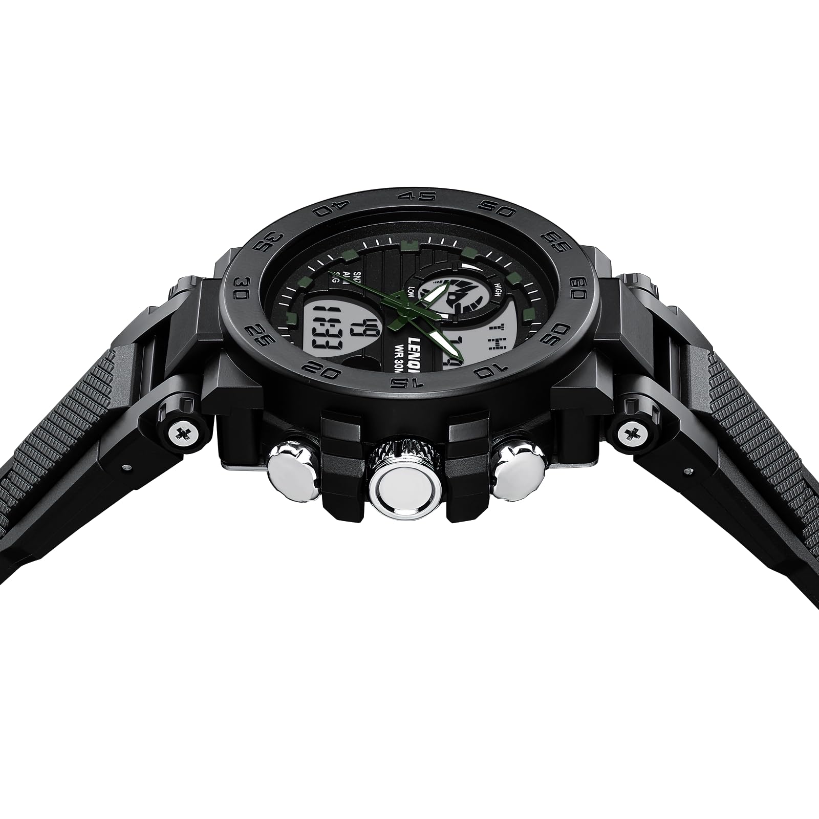 LN LENQIN Mens Watches Digital Military Watch for Men Stopwatch Army Survival Tactical Sports Outdoor Big Face Waterproof Men's Wrist Watches with LED Backlight/Timer/Alarm/Date