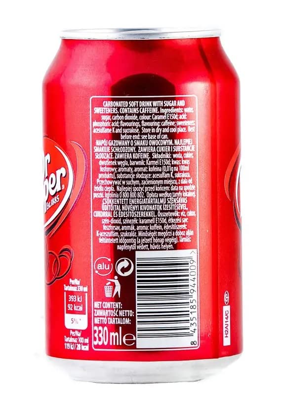 Dr Bevanda Analcolica Original Frucht-Erfrischungsgetränk Dose, 24 x 330ml | Mit Kohlensäure, gusto fruttato e aroma speziato, Dose pratica für Vorrat, feste und unterwegs, Gesamtnettogewicht 7,92 L