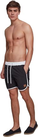 Urban Classic Retro Swimshorts Schwarz/Weiß XXX-Large