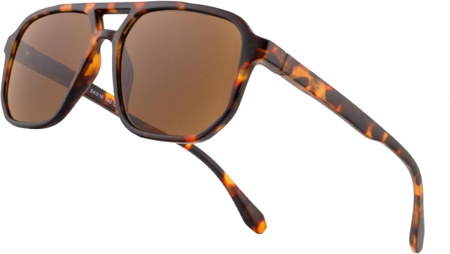 Square Reader Sunglasses for Men Women Double Bridge Pilot Full Lens Sun Reading Glasses UV400 Outdoor Driving, Tortoiseshell Frame + Brown Lens, +1.50 - Image 3