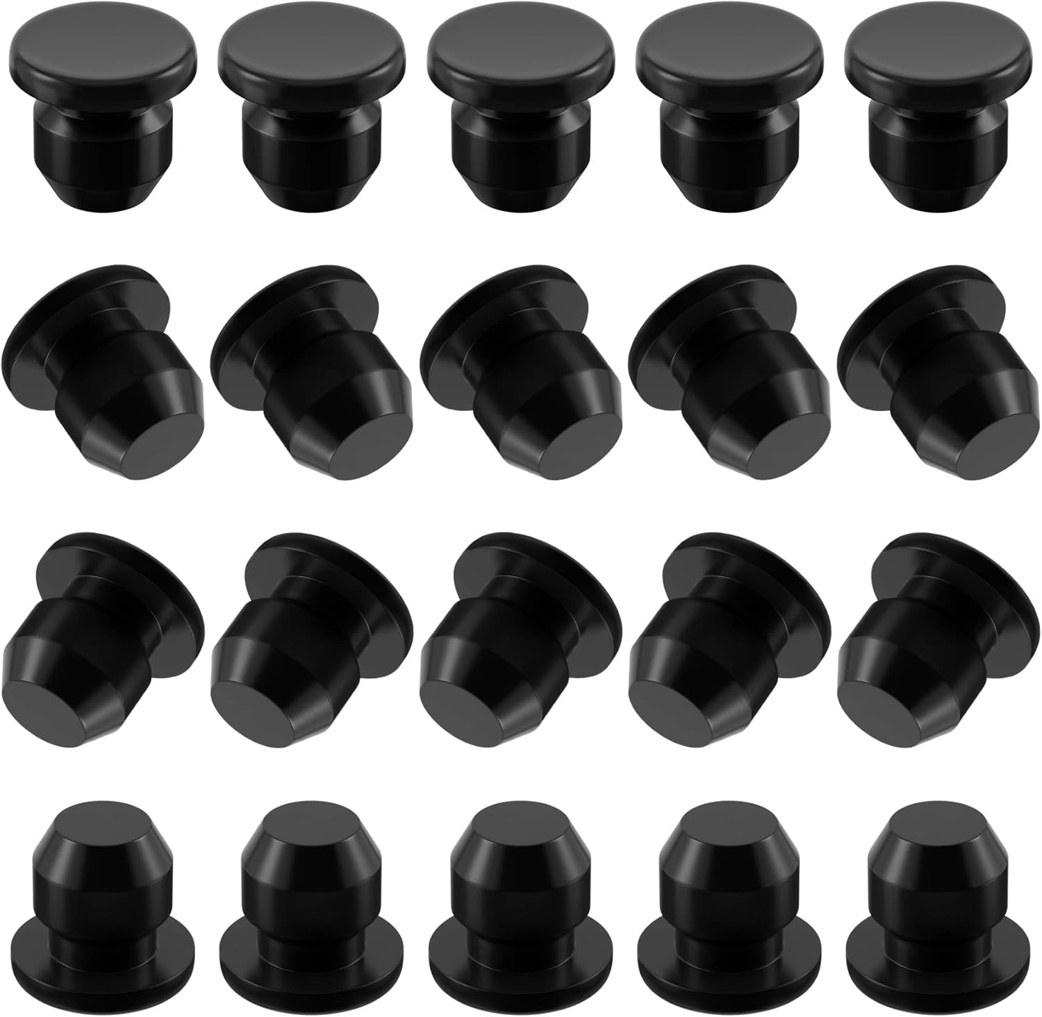 ANCIRS 20 Pack 9mm Floor Bottle Jack Plugs, Black FlatHead Rubber Hydraulic Filler