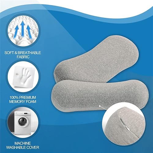 Miniatura 4 de JEMA Almohada de apoyo lumbar de espuma viscoelástica para silla de oficina, automóvil, cama, para aliviar el dolor de espalda baja, ideal como