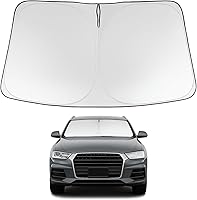 Vista 224 de Proadsy 2025 - Parasol para parabrisas actualizado con ajuste personalizado para Nissan Rogue 2014-2020, protector plegable de 4 capas