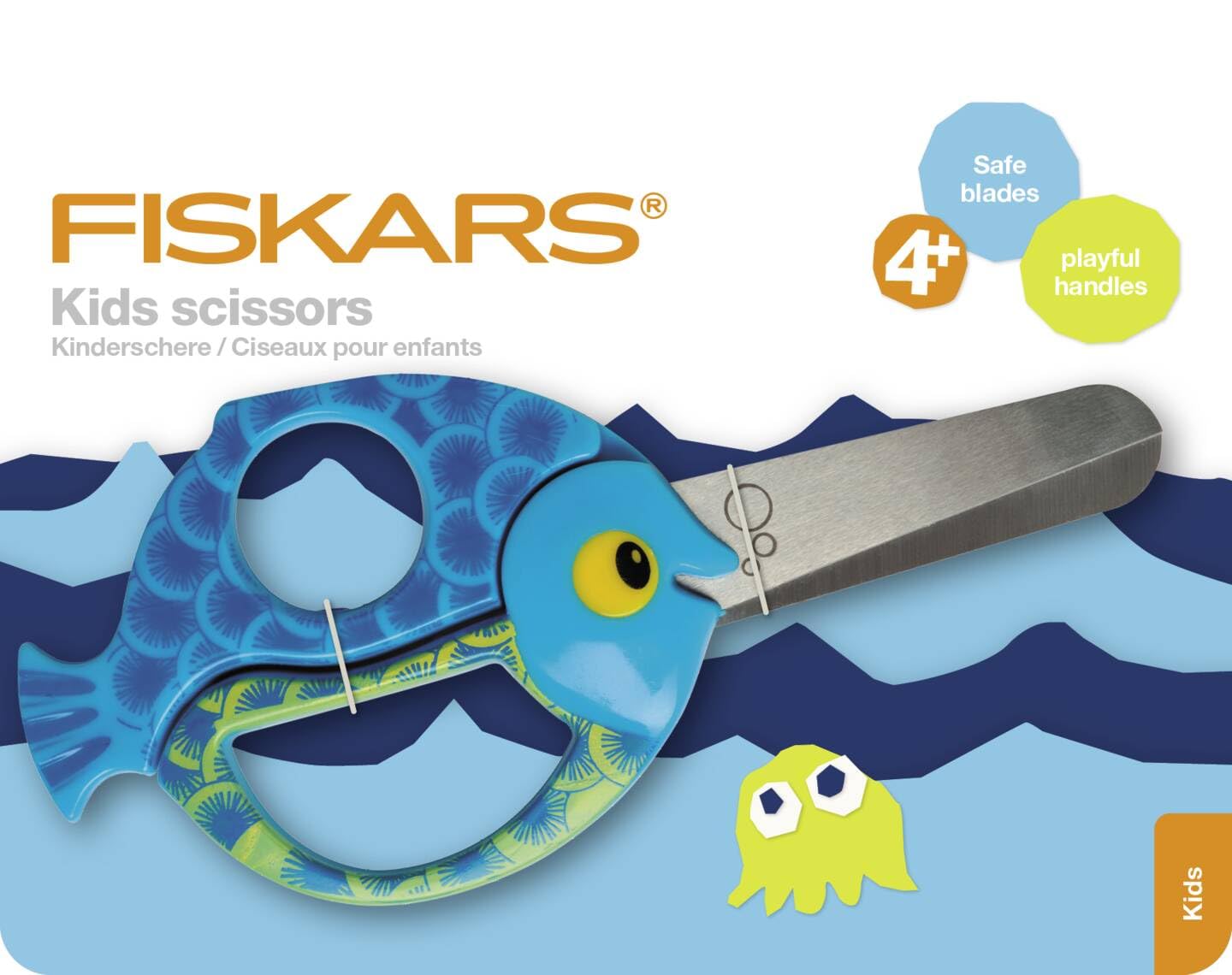 FISKARS Kids Scissors (Designed in Finland), Safety Blunt Tip for Kids 4+ Years, Ergonomic Grip, Suitable for Left & Right Hand Use, Stainless Steel School & Craft Scissors, Fish Design — Amazon image 6