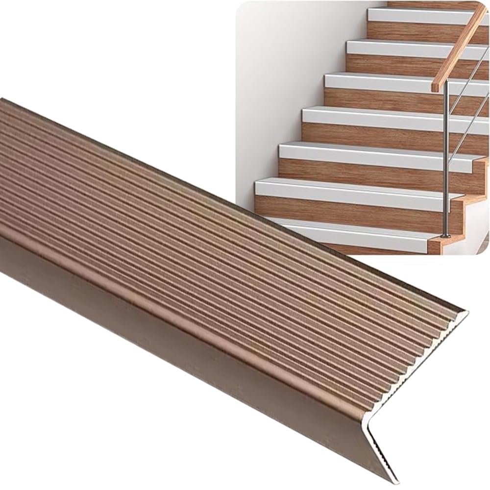 ILOOXI Perfil Angular De Aluminio, Perfil De Borde De Escalera En Forma De L, Cantonera Protector De Tira De Protección, Borde De Escalón, Esquina para Cantos, 1/3/6/9/15 Piezas ﻿ ﻿(Brass,14pcs-48/12