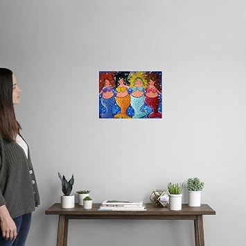 GREATBIGCANVAS Chubby Mermaids Unframed Poster Print