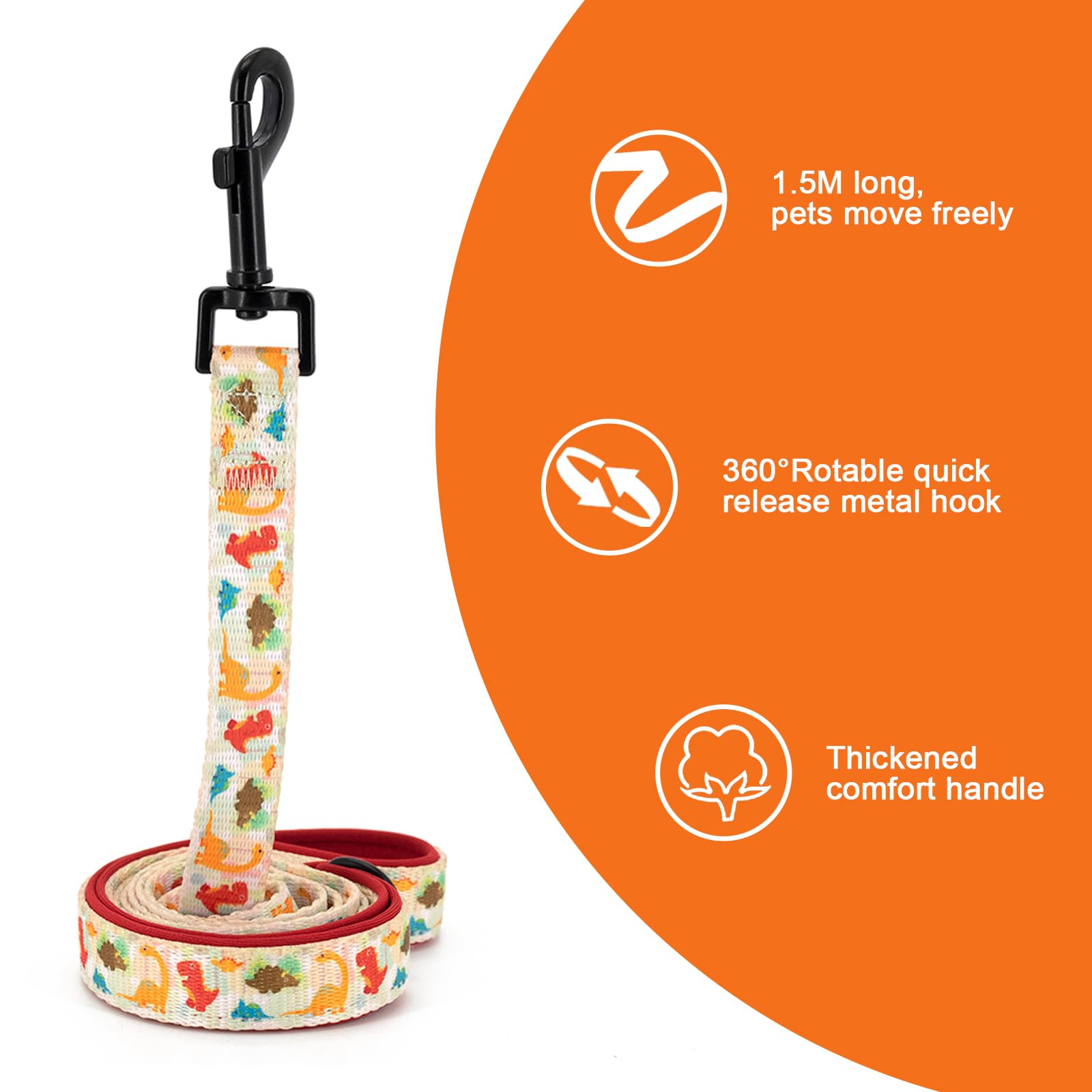 Dog Harness and Leash, Poop Bag Holder 3 Sets, Easy Walk No Pull Adjustable Puppy Cat Vest Harness with Soft Mesh Padded - Image 4
