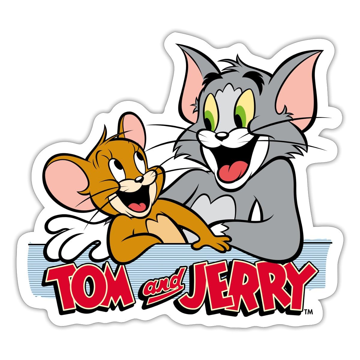 Tom Und Jerry Aufkleber – 10 X 10 Cm, Weiß Glänzend, Wasserfest