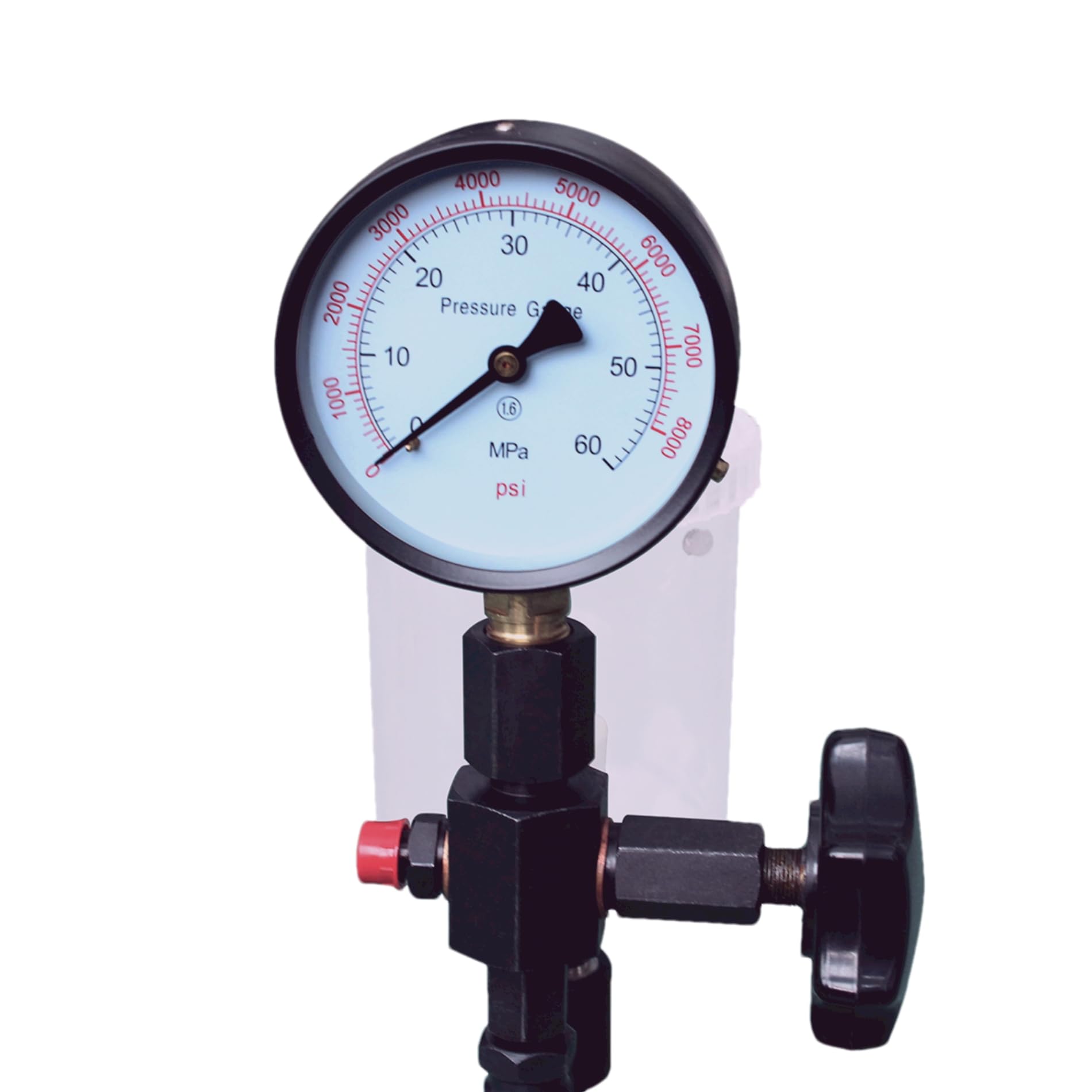 Diesel Einspritzdüsen Tester,Injektor Prüfgerät mit Handhebel,Kalibrieren der Einspritzdüse,mit Manometer 0-600 bar Druck,Einspritzdüse Prüfgeräte mit doppelter Skalierung Injektoren Tester
