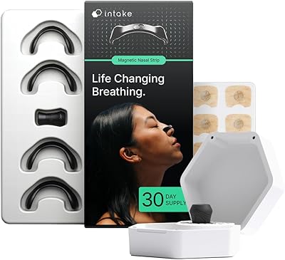 Intake Breathing Nasal Strip Starter Kit 30 Ct with Travel Case | Reduces Snoring, Improves Sleep | Sweat-Resistant, Skin-Safe | Compact Solution for On-The-Go | Holds Up to 5 Strips