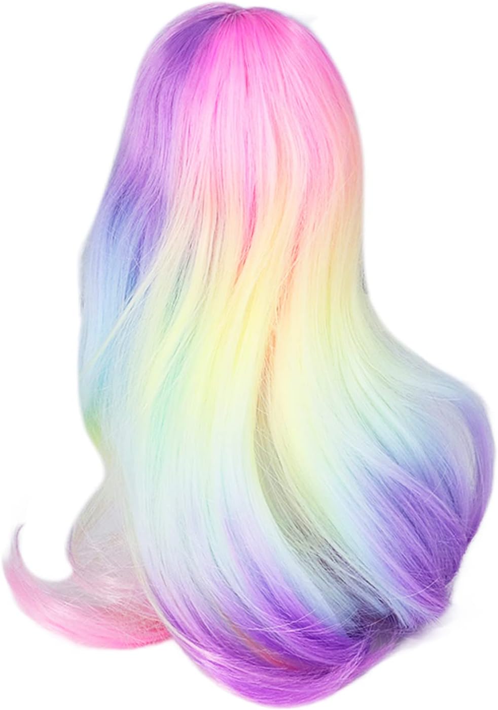 Ball Joint Doll Wig Gradient Color High Simulation Soft Supple 1:3 for 21‑24cm Head Circumference Dolls (Rainbow)