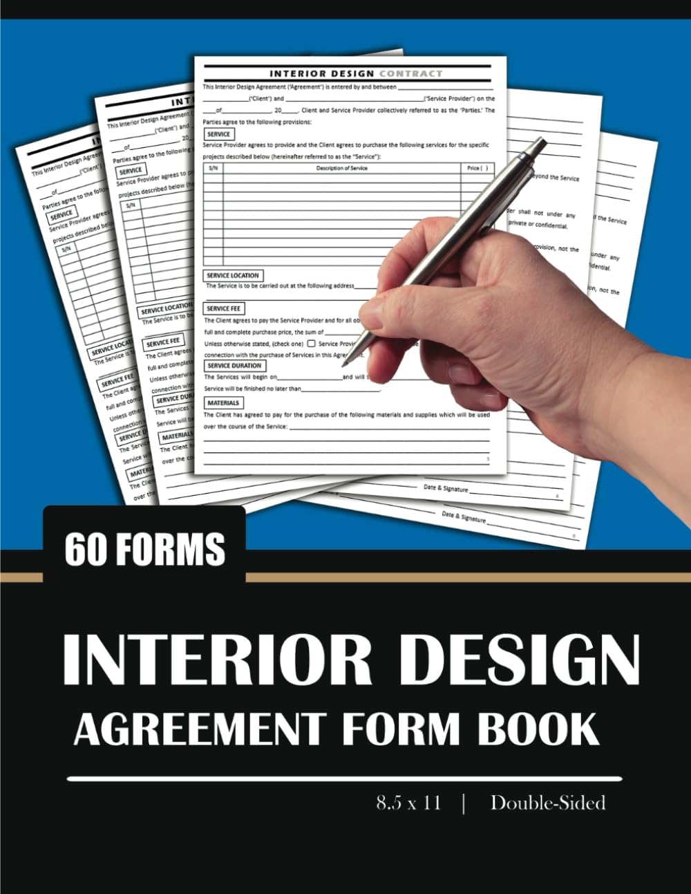 Interior Design Agreement Form Book (60): Space Decoration Contract Between Client and Designer. Clearly State Terms and Conditions of Service.