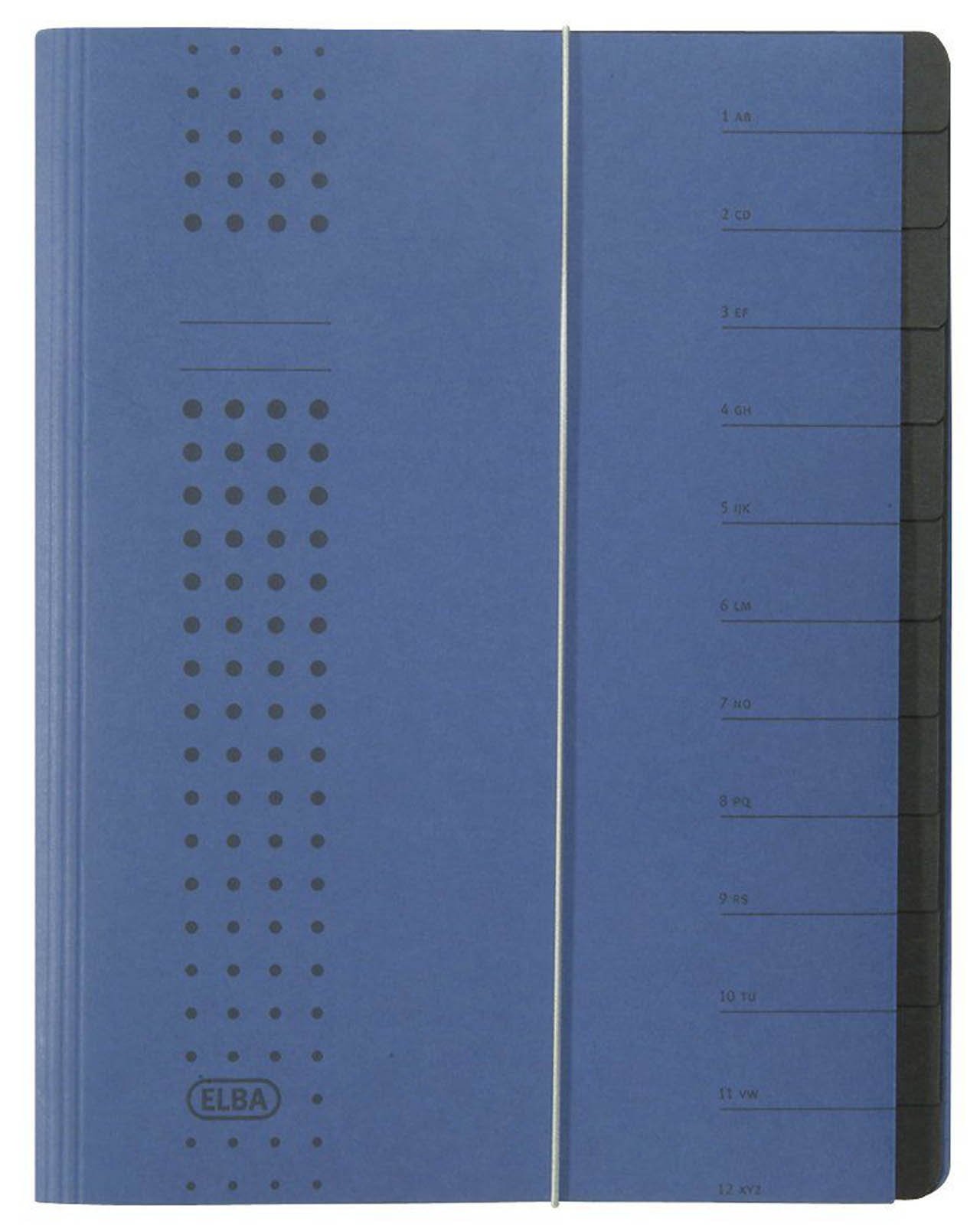 Elba 42496DB Folder Recycled Card 450 g/m² A4 12 Compartments Dark Blue
