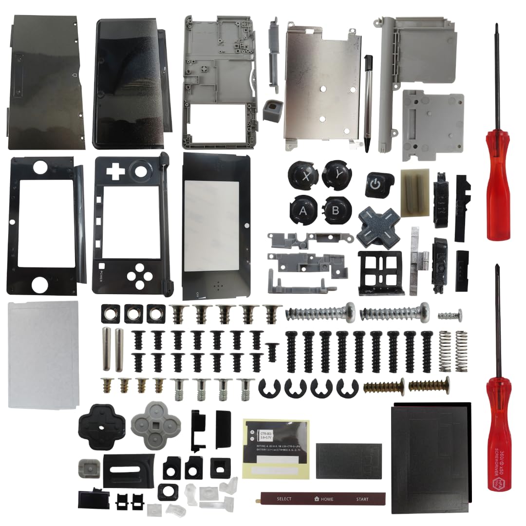 New Console Housing Shell Replacement Kit with Repair Tools Compatible for Nintendo 3DS(Flame Red) [video game]