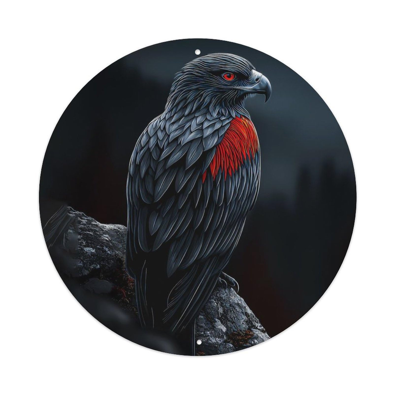 Animal Eagle Dark High Contrast Fierce Raptor Mountain Dusk Vintage Metal Tin Sign Plaque Wall Decor for Cafe, Club Bar, Office, Garden Metal Poster 8x8Inch