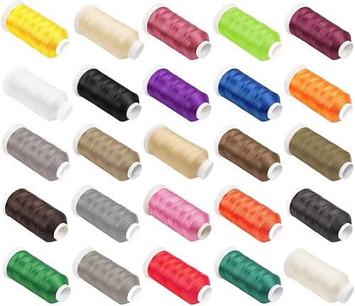 Miniatura 7 de Desirable Life Hilo de coser de nailon N66 de 1500 yardas, tamaño #69 T70 210D3 para cuero de mezclilla, a mano, máquina, manualidades, bolsa de