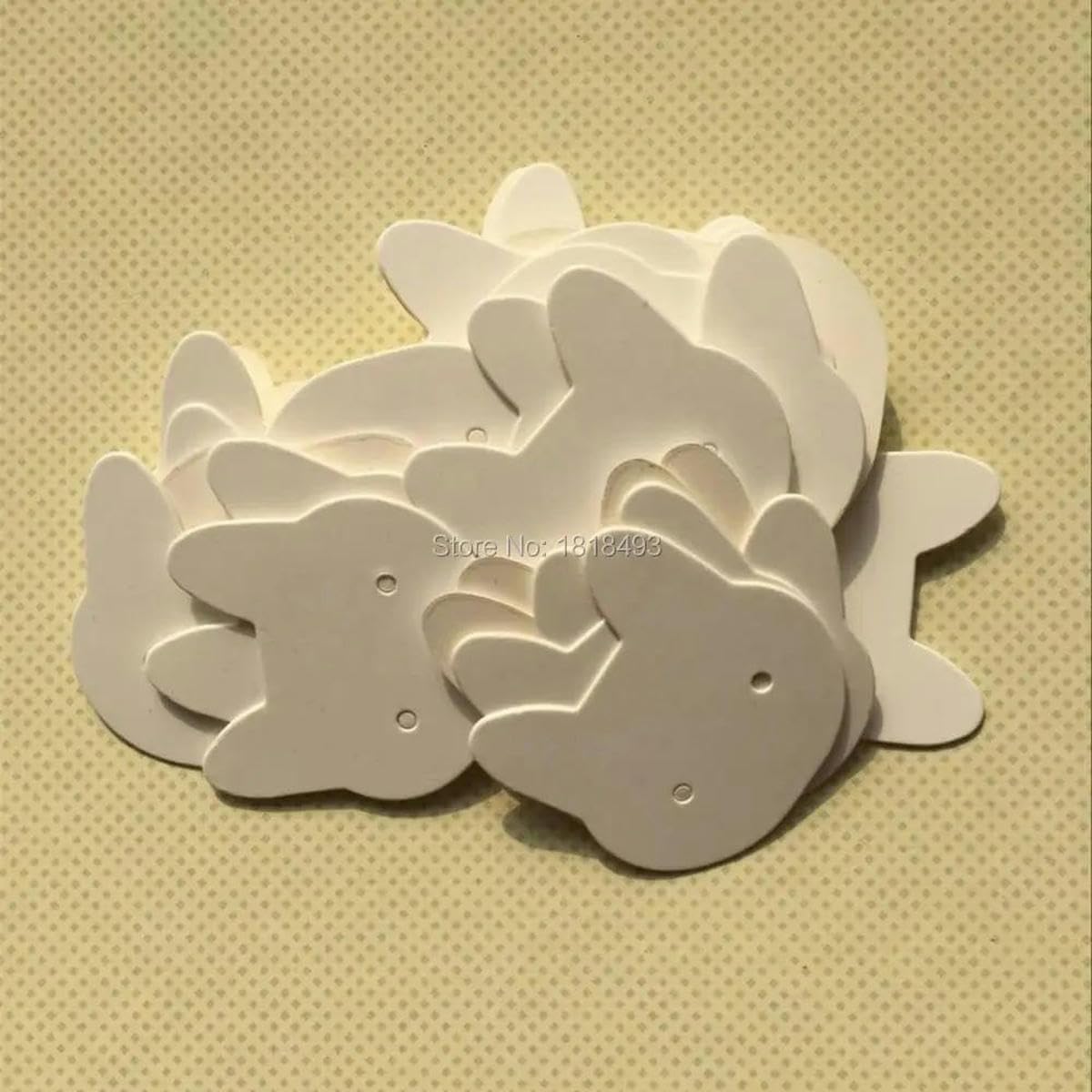 Etiqueta de pendiente en forma de gato en, 3,5x3,5 cm, 500 Uds. Por lote/etiqueta de papel kraft/etiqueta de joyería/etiqueta colgante/etiqueta de ropa/tarjeta-