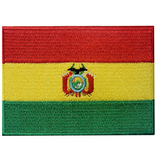 Emblema nacional boliviano bordado com aplique bordado na bandeira da Bolívia
