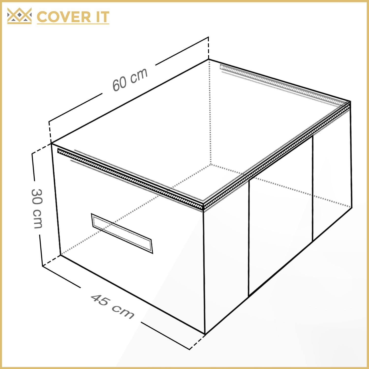 COVER IT Organizer Armadio Grigio 60 x 45 x 30 cm, Set da 6 Scatole