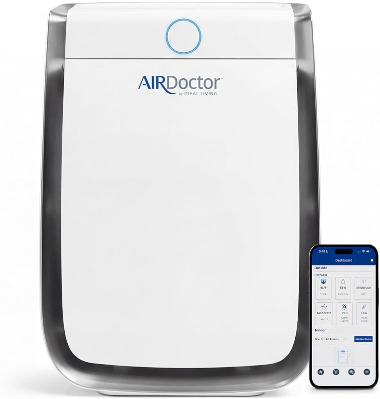 AD3500 Smart App Air Purifier. Cleans Bedrooms, Large Rooms Up to 2,520 ft2. Removes Smoke, Dust, Pet Hair, Odors, Pollen. Hospital-Grade UltraHEPA, Premium Carbon Filtration