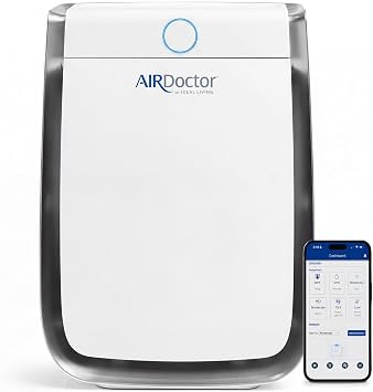 AIRDOCTOR AD3500 Smart App Air Purifier. Cleans Bedrooms, Large Rooms Up to 2,520 ft2. Removes Smoke, Dust, Pet Hair, Odors, Pollen. Hospital-Grade UltraHEPA, Premium Carbon Filtration