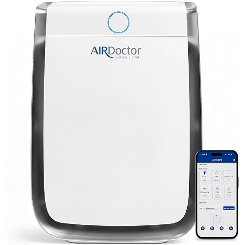 AIRDOCTOR AD3500 Smart App Air Purifier. Cleans Bedrooms, Large Rooms Up to 2,520 ft2. Removes Smoke, Dust, Pet Hair, Odors, Pollen. Hospital-Grade UltraHEPA, Premium Carbon Filtration