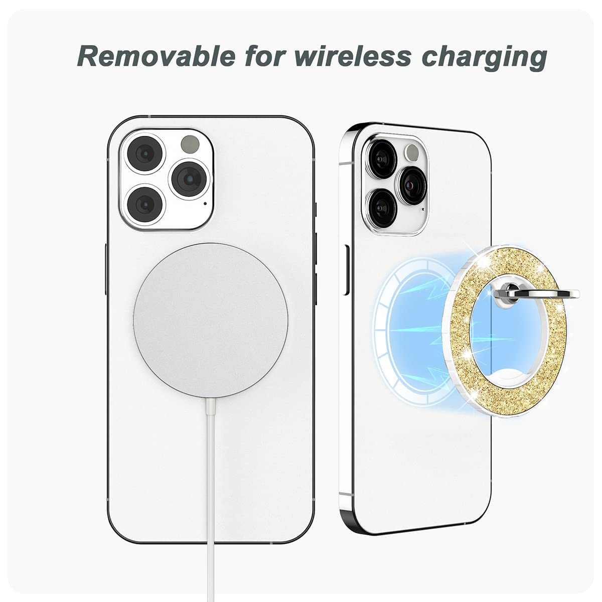 Magnetischer Handy-Ringhalter Für Mag-Safe – Mit Glitzer, Drehbar & Als Standhalter Nutzbar