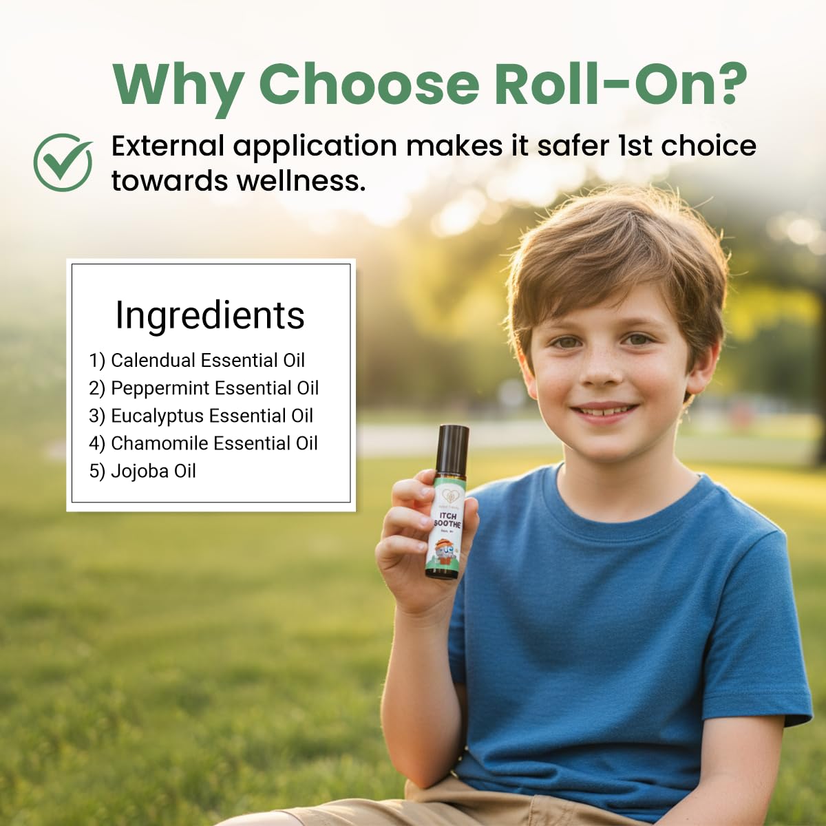 Herb Tantra Itch Soothe® Roll On for Kids | For Diaper Rashes, Mosquito Bites | Natural, Ayurvedic after bite oil | Chamomile, Calendula Essential Oils | Safe for ages 6 months+ 2