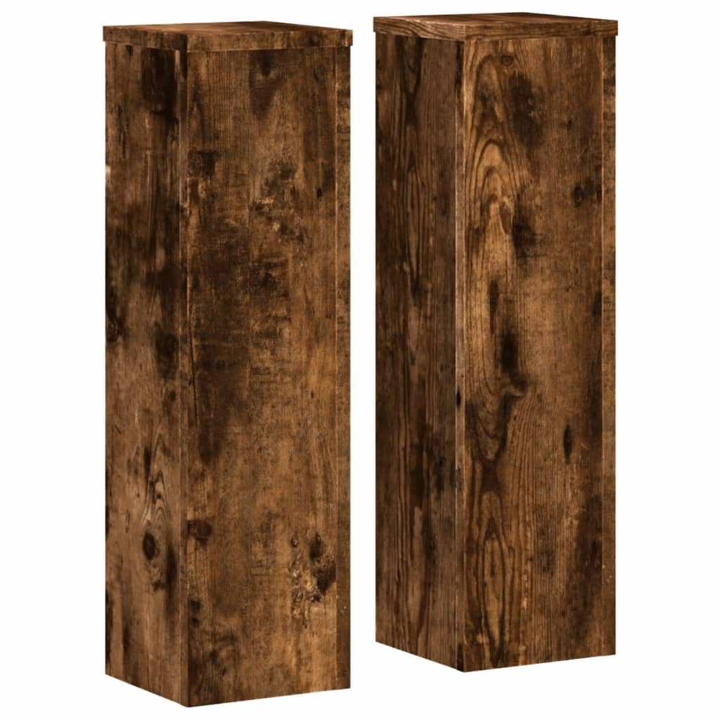 vidaXL Plant Stand 2pcs, Plant Pot Stand for Indoor Living Room, Plant Holder for Decorative, Flower Stand Flower Pot, Smoked Oak Engineered Wood