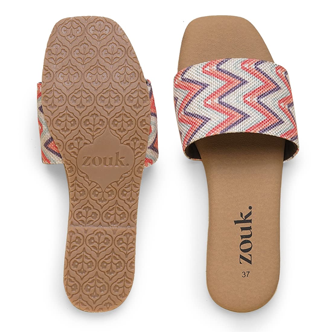 ZOUK Womens Handcrafted Vegan Leather Palolem Wave Casual Flats Multicolor (ZFCF-PW-38) (B0BJ2Y7PLX) Amazon Price History, Amazon Price Tracker