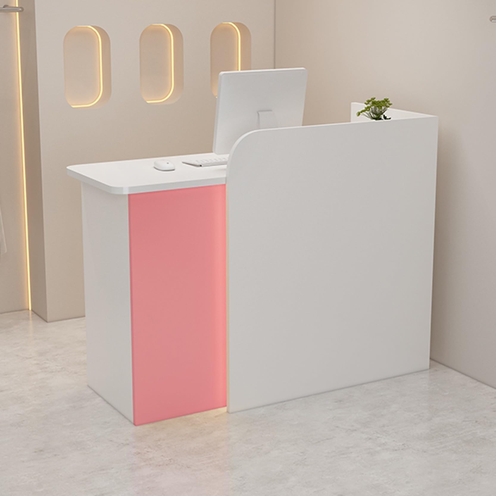Scrivania da reception con serratura dal design moderno – Tavolo versatile per casa, ufficio, salone, atrio o bar – elegante postazione di lavoro segretaria e soluzione di archiviazione