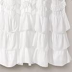 Lush Decor Kemmy Light Filtering Window Curtain Panel Single 52" W x 63" L White - Drapes - Ruffled Curtains for Bedroom - White Curtains - Coquette Decor