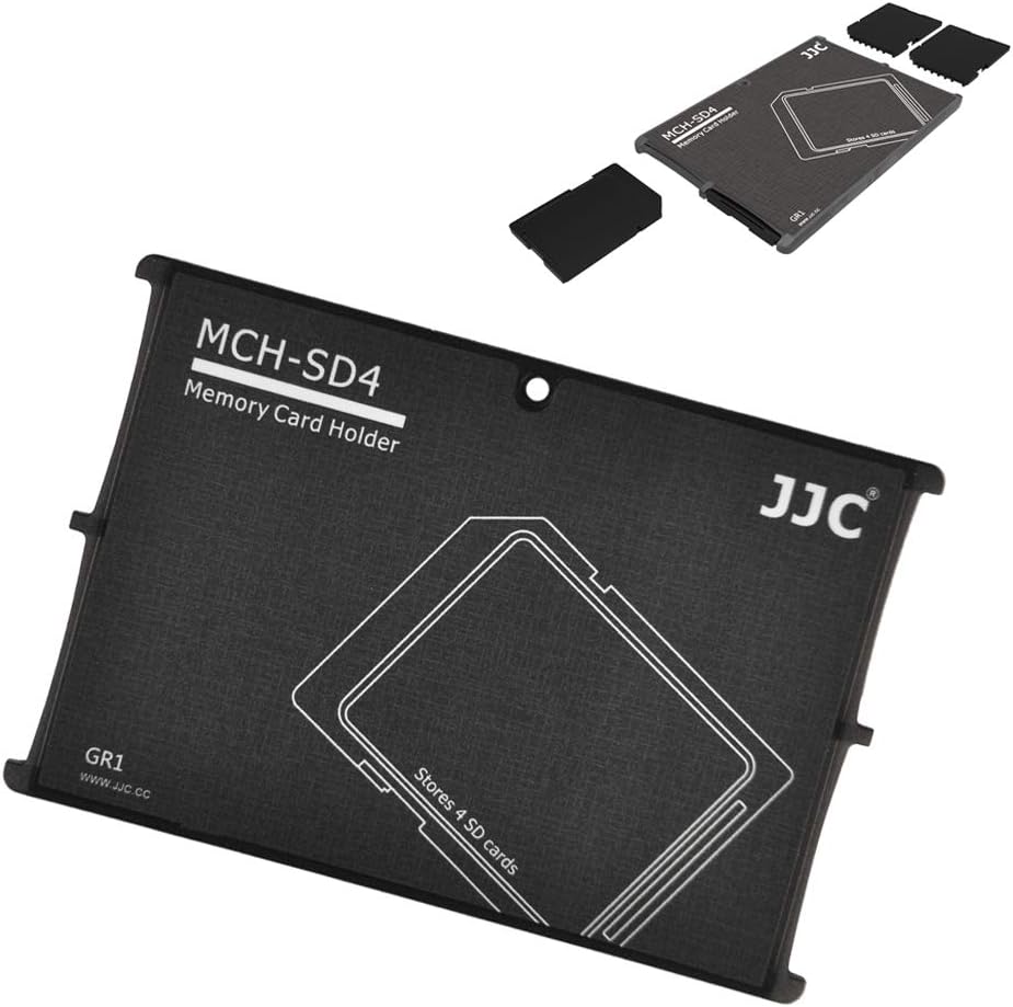 JJC SD Card Case Lightweight Portable Holder Storage for 4 SD Cards