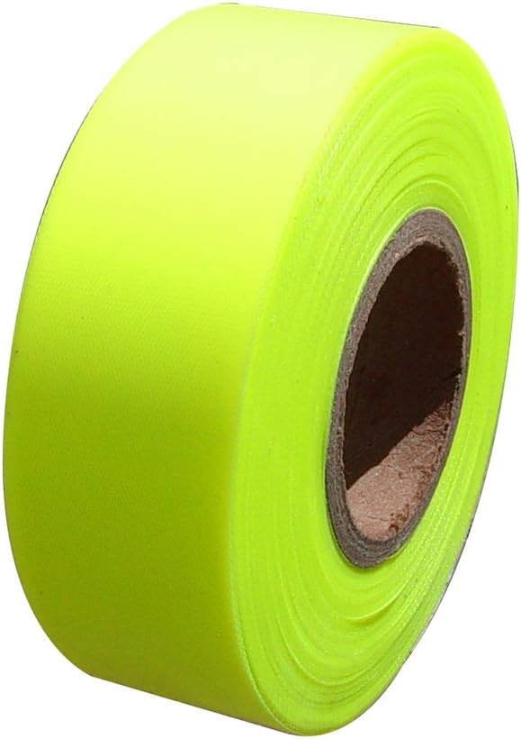 Bon 84-769 150-Feet by 1-3/16-Inch 4-Mil High Visibility Flagging Tape, Fluorescent Lime Green, 12-Pack