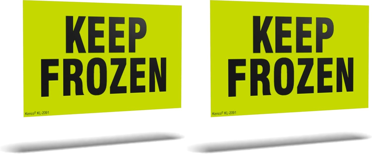 Kenco 3" X 5" Keep Frozen Fluorescent Shipping Label Stickers for Shipping and Packing - 500 Adhesive Labels Per Roll (5 Pack)