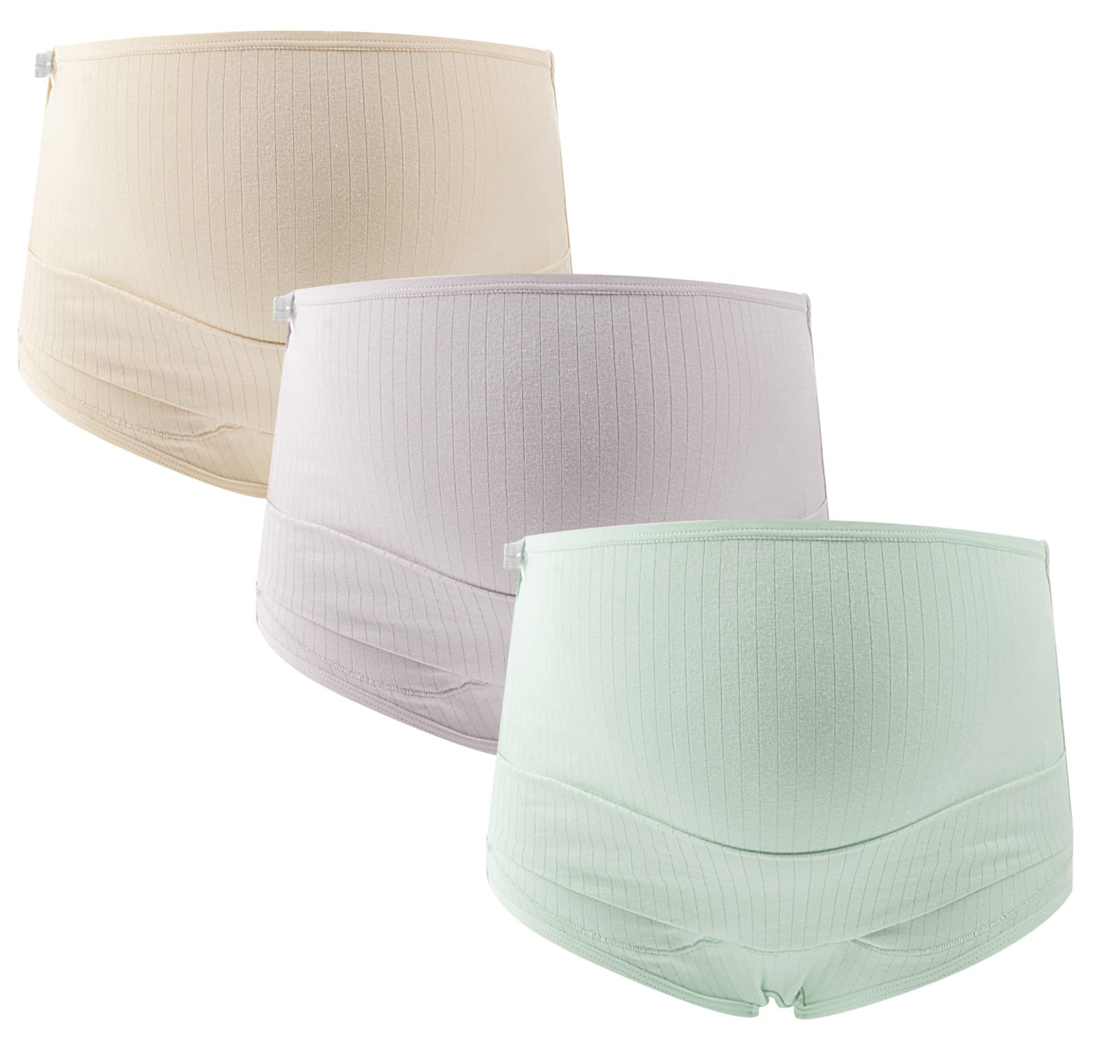 FEOYA - Bragas de maternidad para mujer, de algodón, talla grande, cintura alta, sin costuras, paquete de 3 - Marrón - X-Large