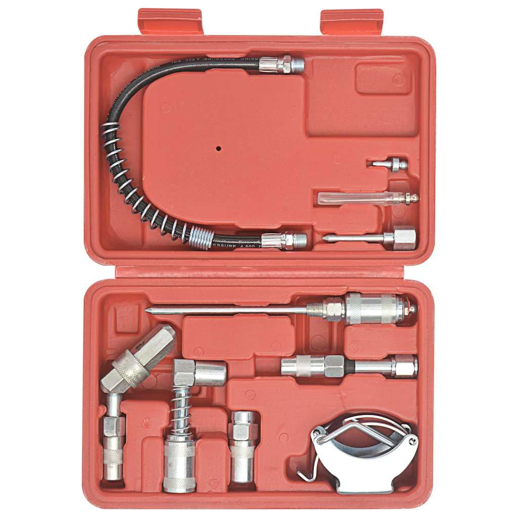 Juego de accesorios para engrasar de hierro de alto rendimiento con adaptador y extensión para trabajos de lubricación en taller, garaje, coche, moto y vehículo