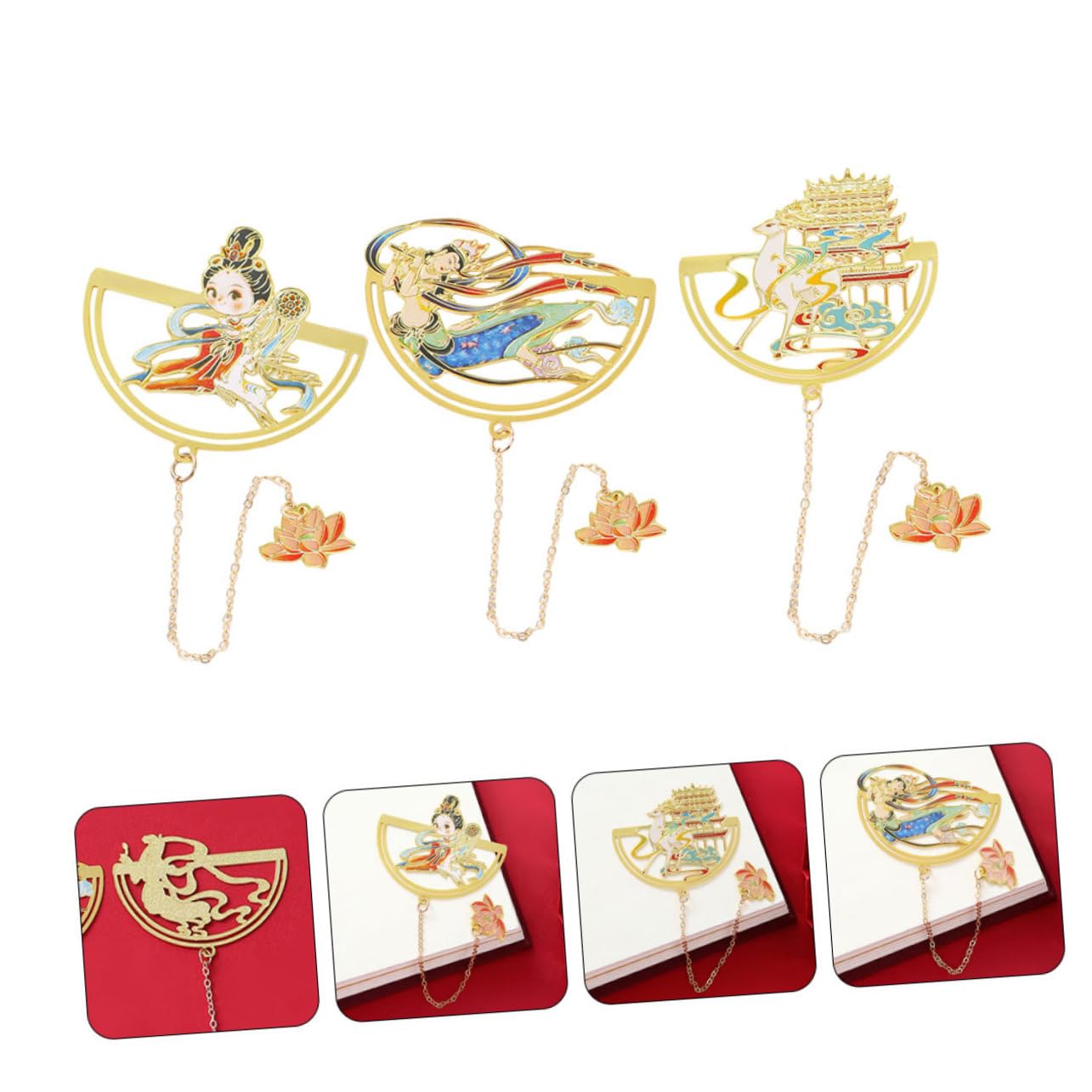 SHINEOFI 5 Sätze Klassisches Lesezeichen Die Chinesen Bookmarks Magnetisches Lesezeichen Magnetische Chinesische Stymarkmarke Chinesischer Stil Vintage - 3 Stück * 5